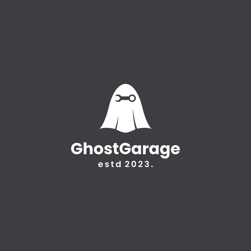 ghost garage logo design modern concept vector