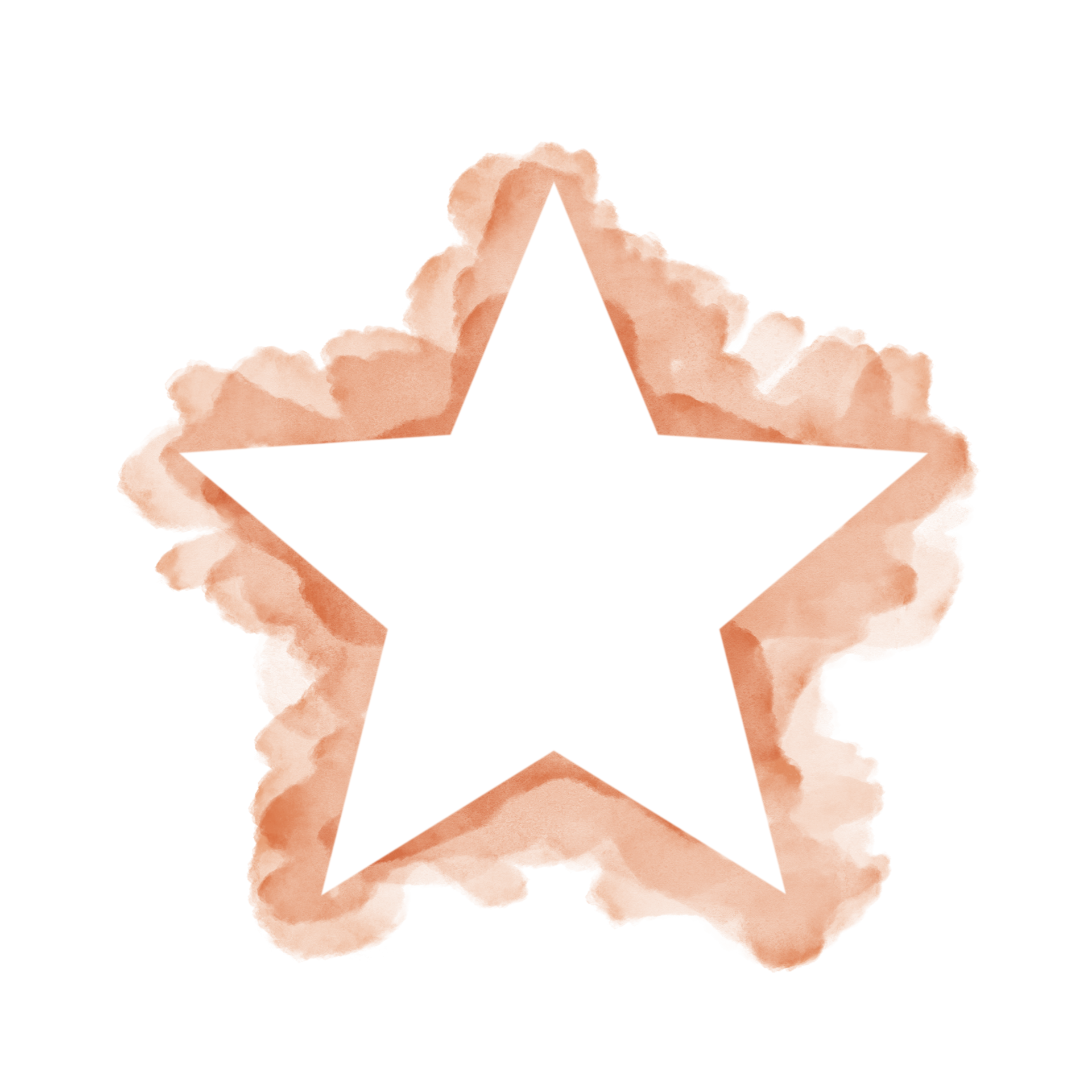 Free hand painted watercolor star on a white background, Vector soft