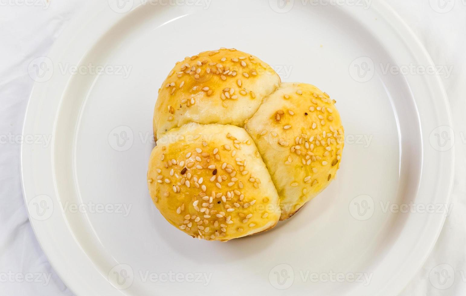 Soft No-Knead Heart shaped Buttery Dinner Rolls with Sesame seeds. photo