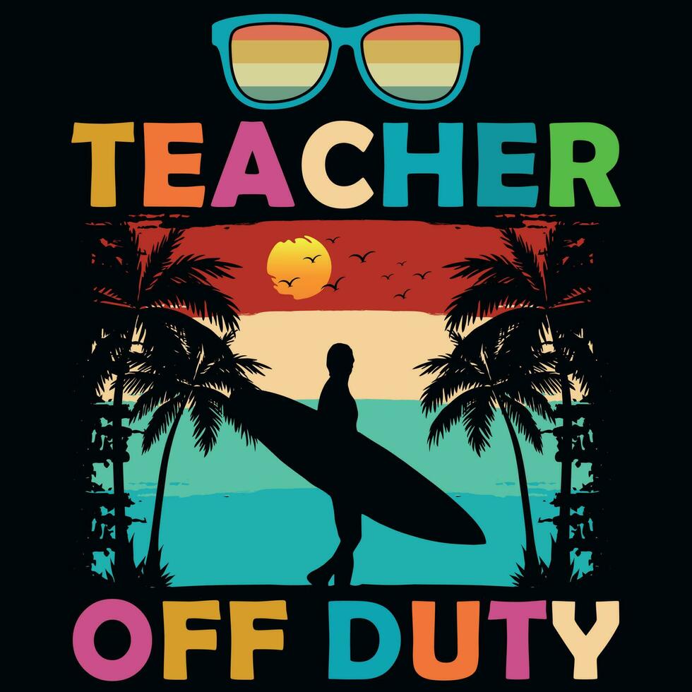 Teacher of duty graphics tshirt design vector