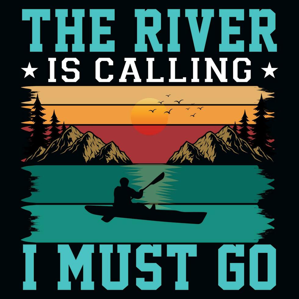 Kayaking graphics tshirt design vector