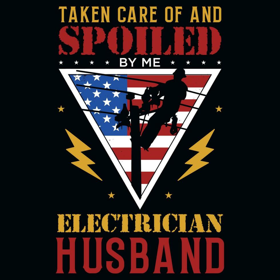 Electrician graphics tshirt design vector