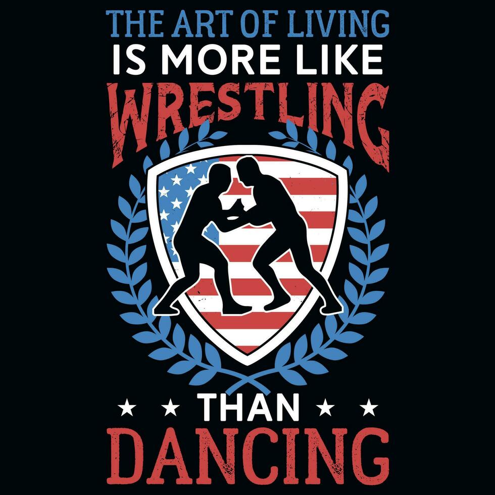 Wrestling graphics tshirt design vector