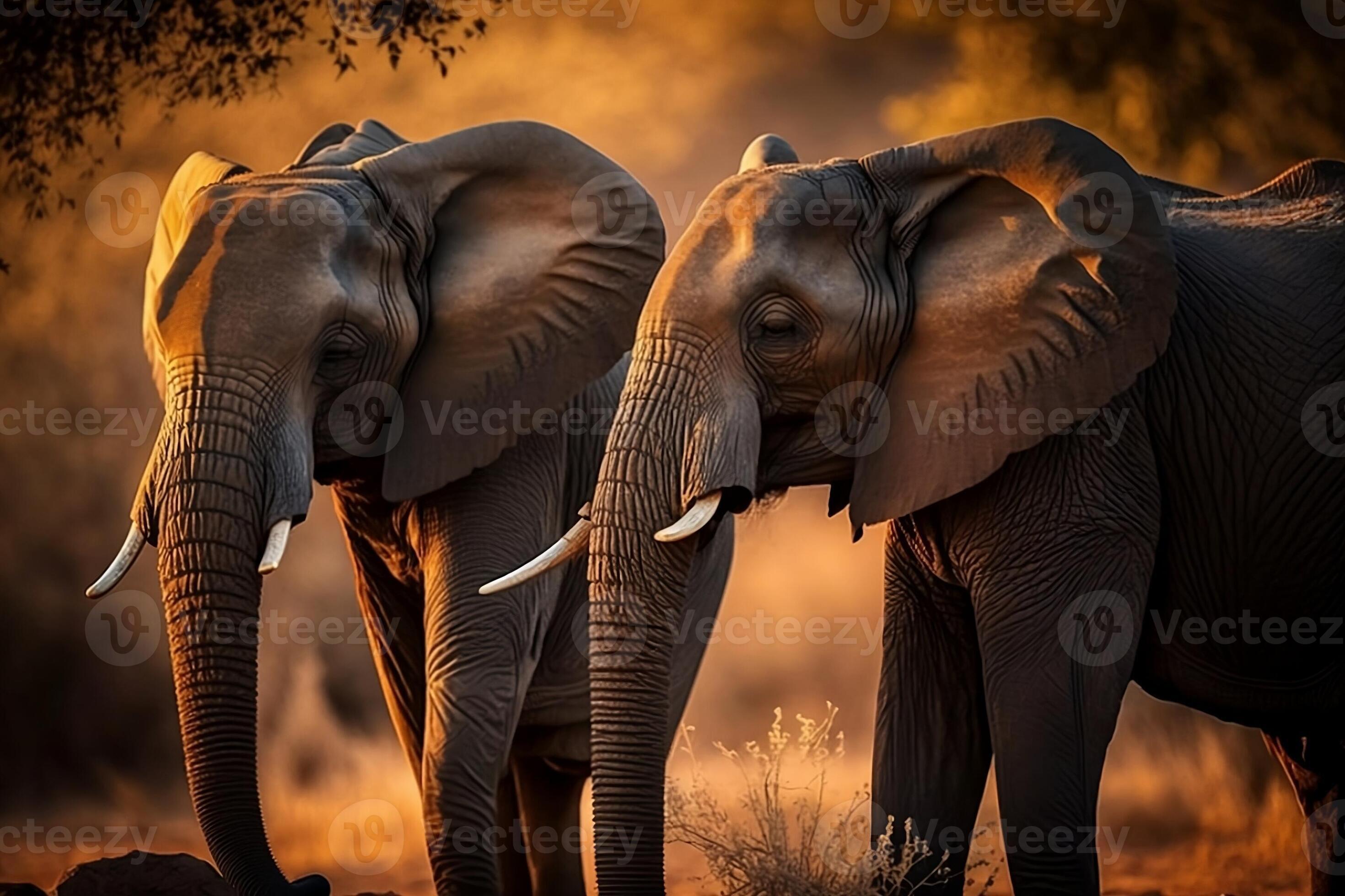 Two Beautiful Elephants From The Side. 22478053 Stock Photo at Vecteezy