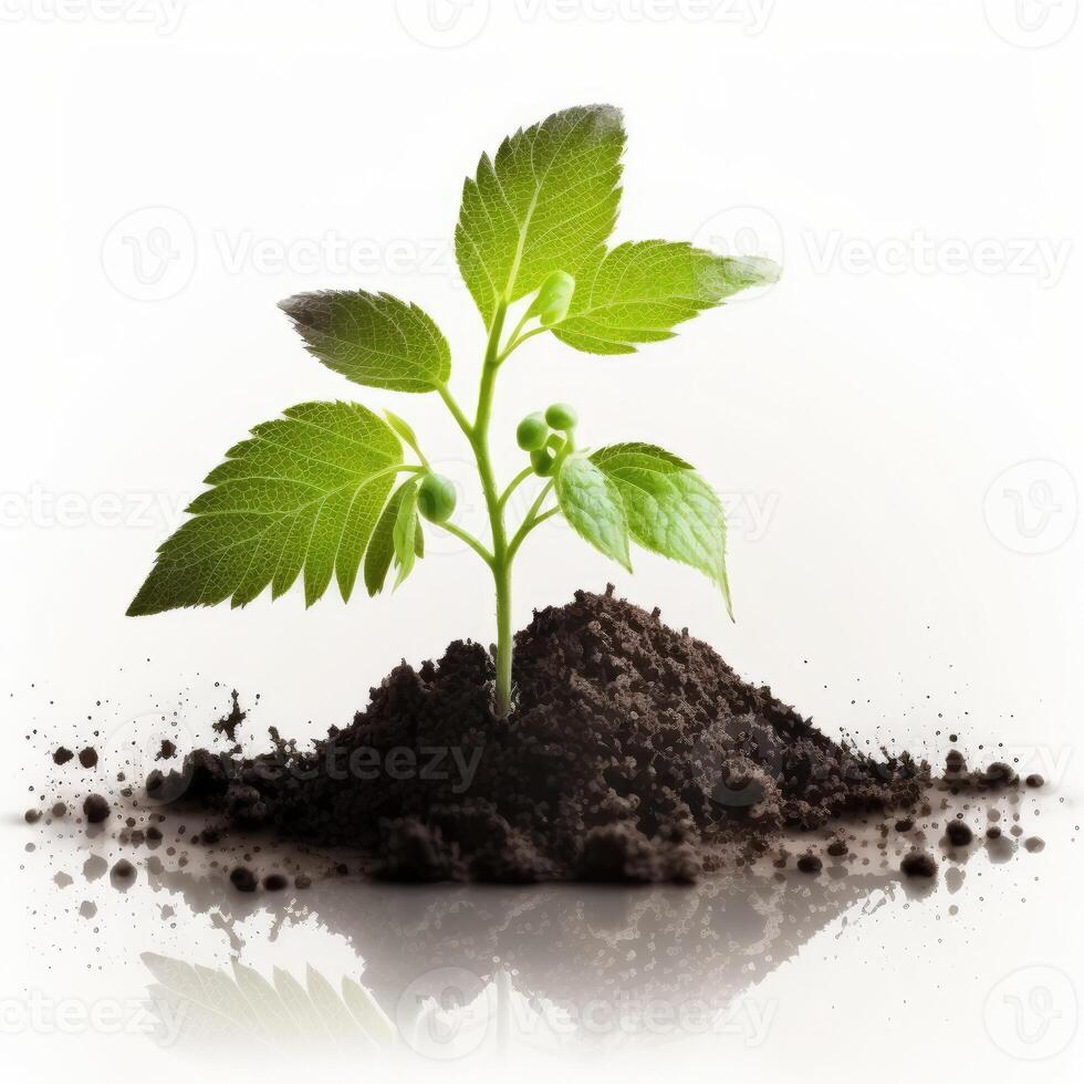 Young Plant Growing From Soil photo