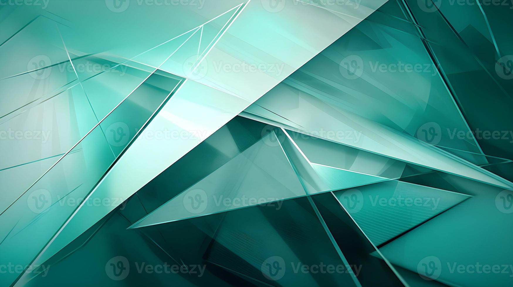 3D Render of Teal Abstract Ethereal Glass Shards Background photo