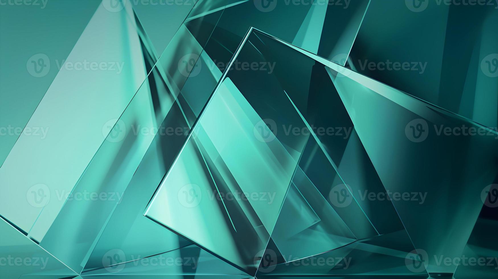 3D Render of Teal Abstract Ethereal Glass Shards Background photo