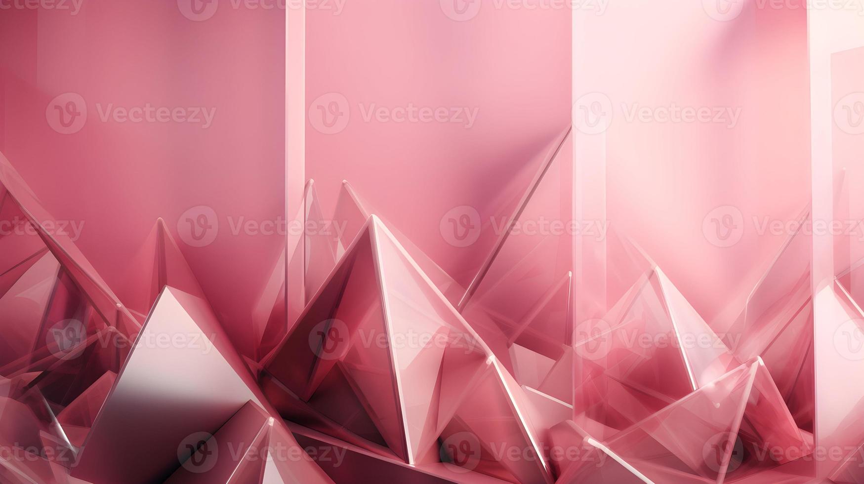 3D Render of Pink Abstract Ethereal Glass Shards Background photo