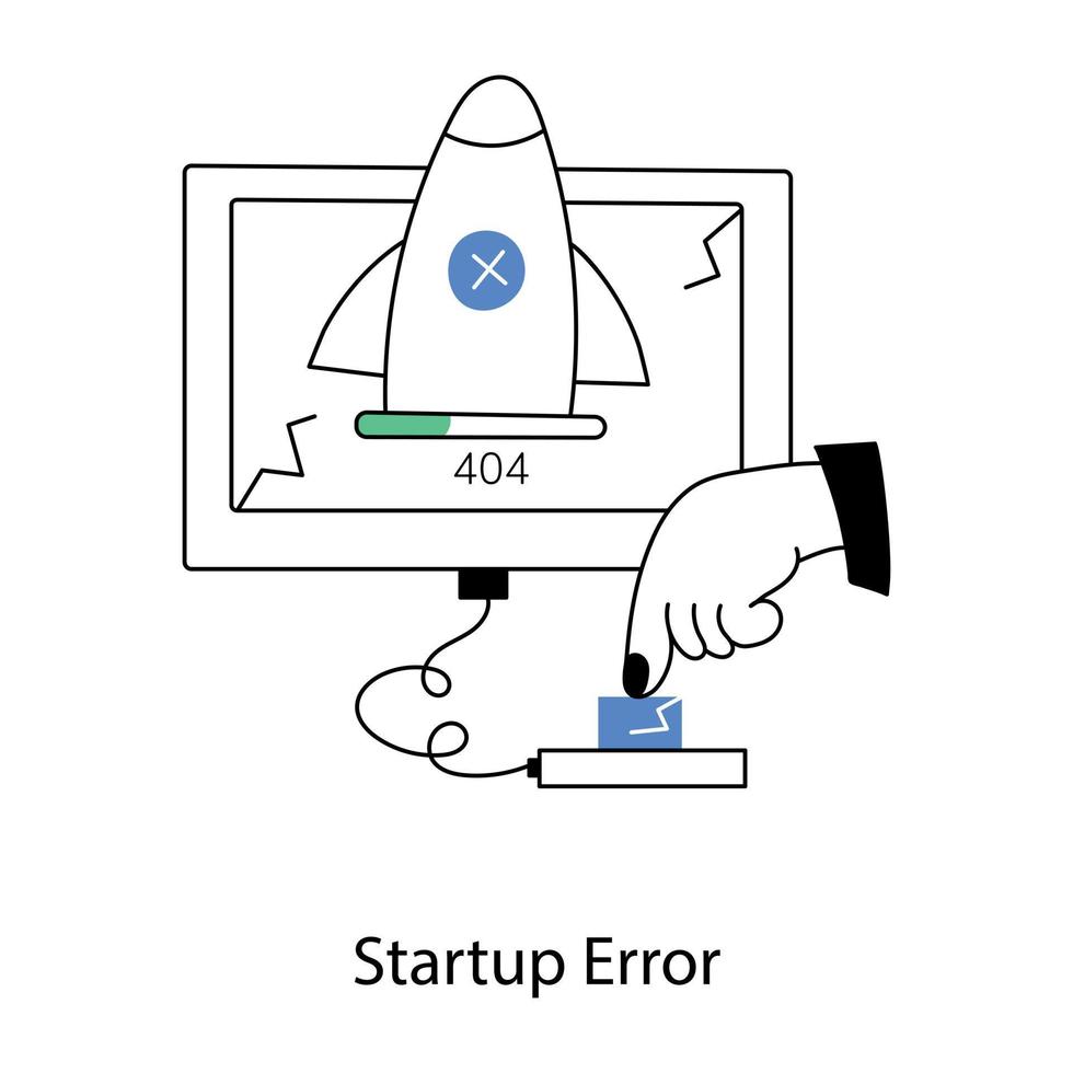 Trendy Startup Error vector