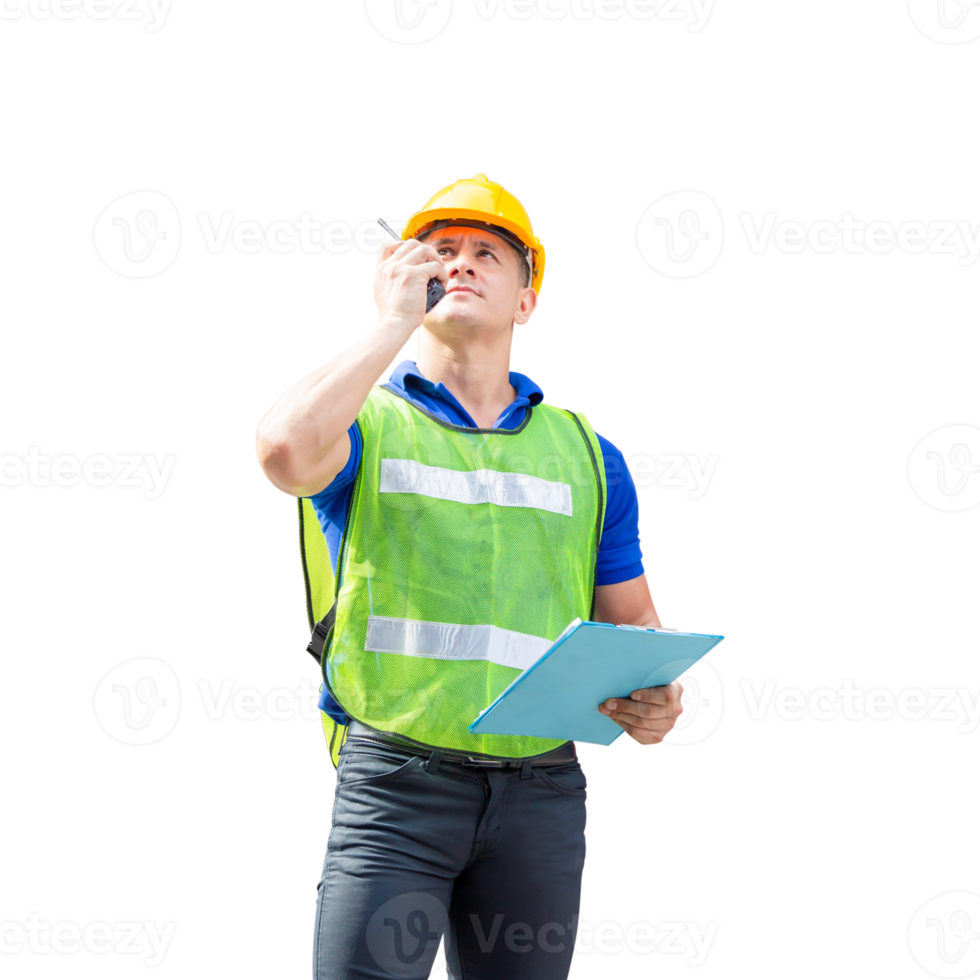 Portrait of worker man in a uniform, foreman in hardhat, job and occupation concepts png