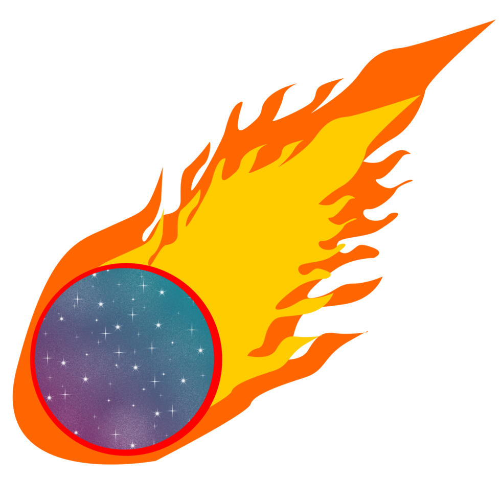 meteorite space fire png