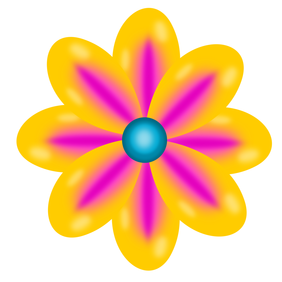 amarelo flor 3d png