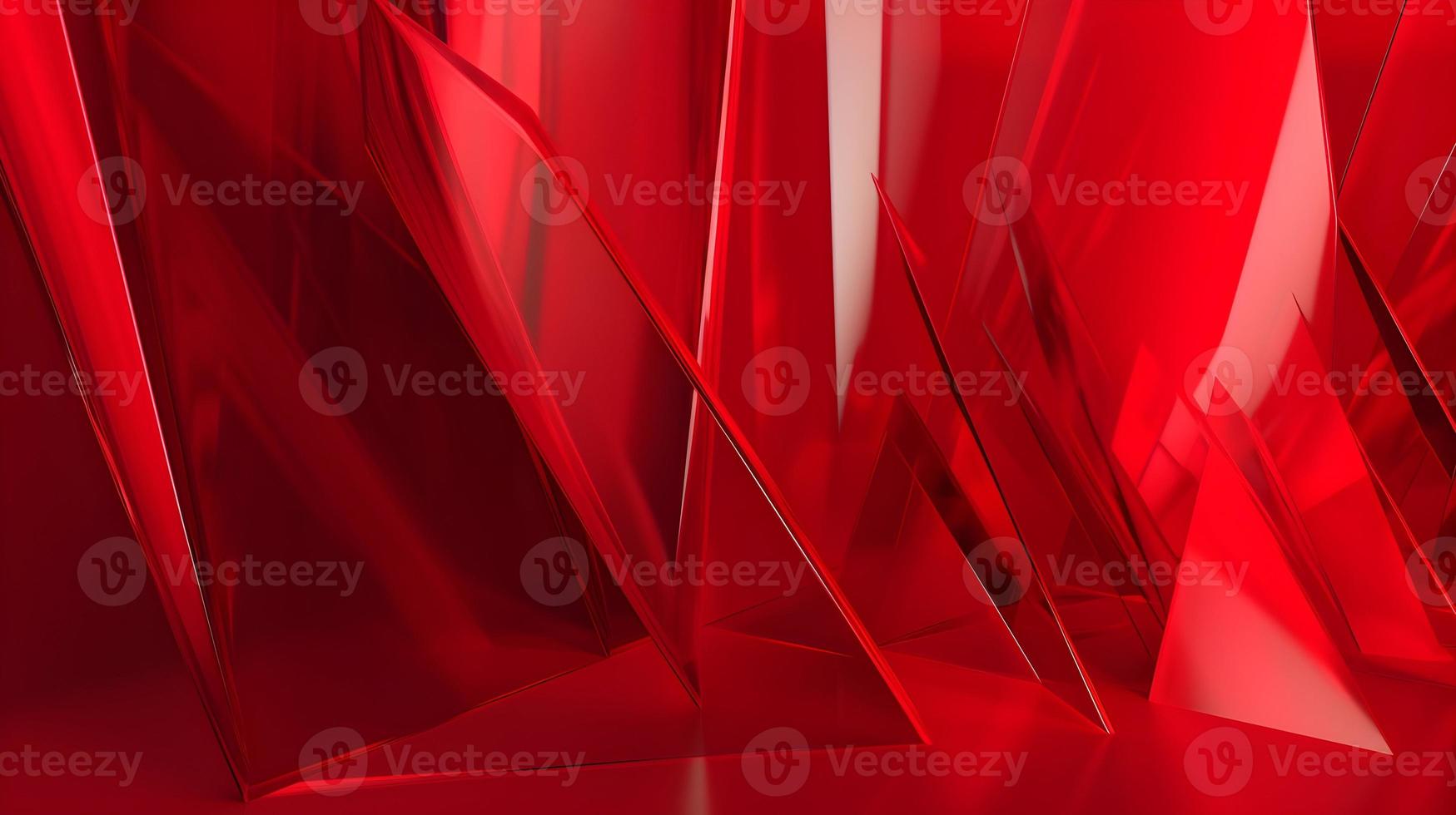 3D Render of Red Abstract Ethereal Glass Shards Background photo