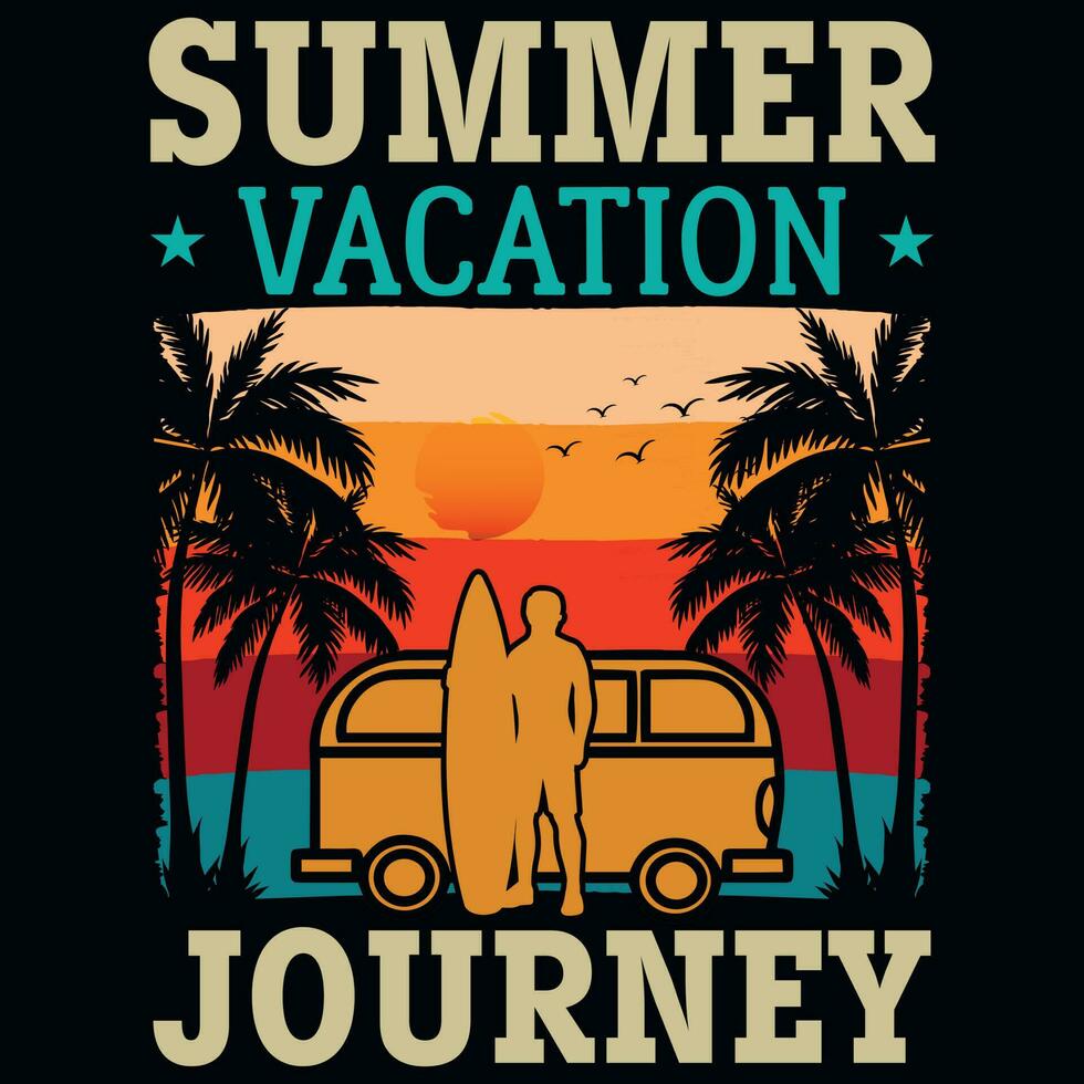 Summer surfing graphics tshirt design vector