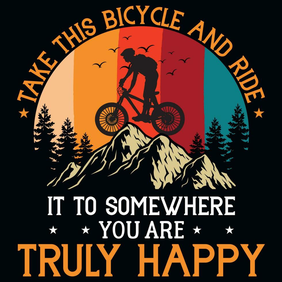 Mountain biking graphics tshirt design vector