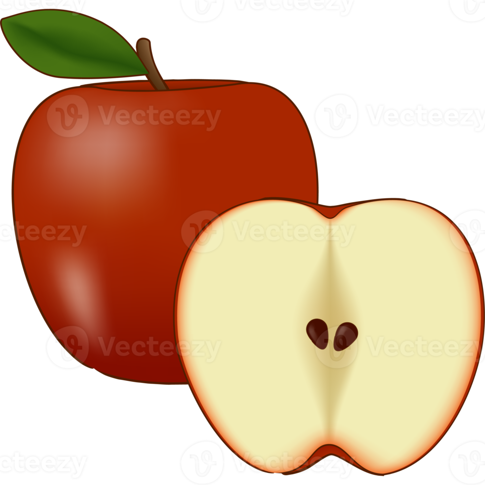 Red apple slice 22479152 PNG
