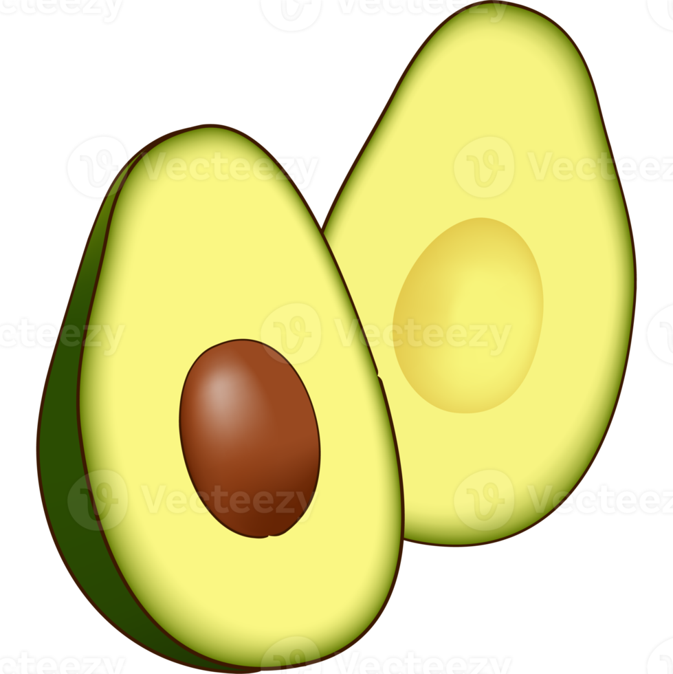 Avocado fruit slice png