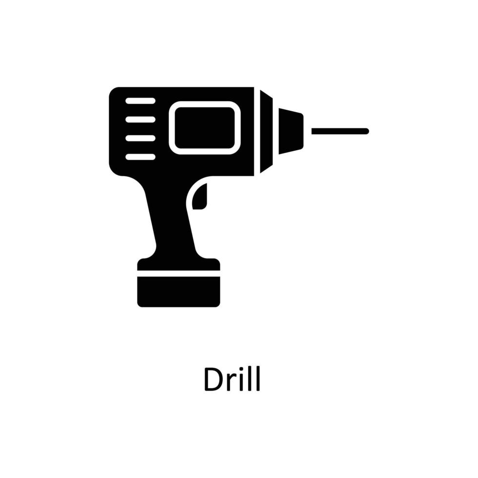 Drill  Vector  Solid Icons. Simple stock illustration stock
