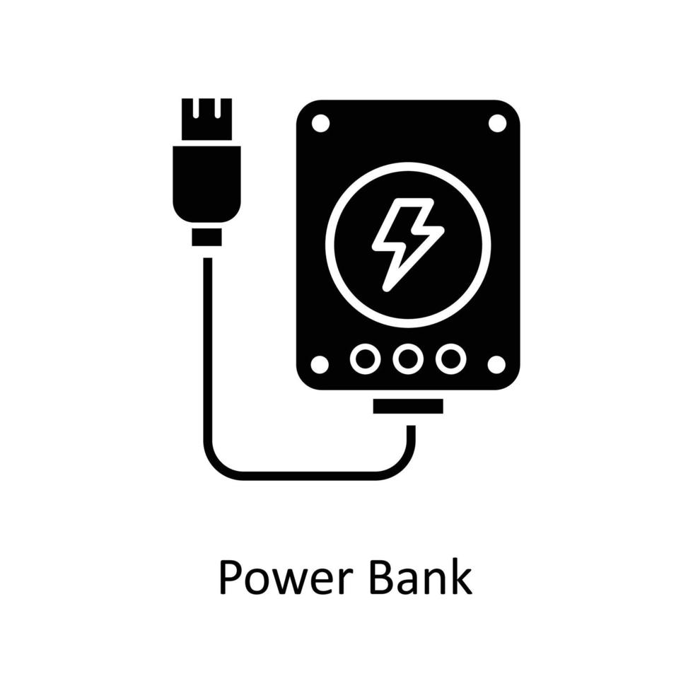 Power Bank  Vector  Solid Icons. Simple stock illustration stock