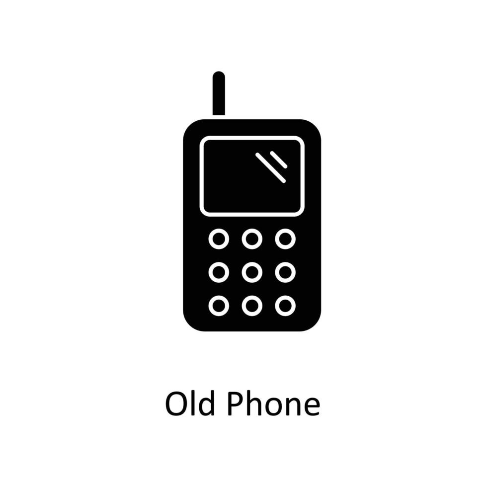 Old Phone Vector  Solid Icons. Simple stock illustration stock