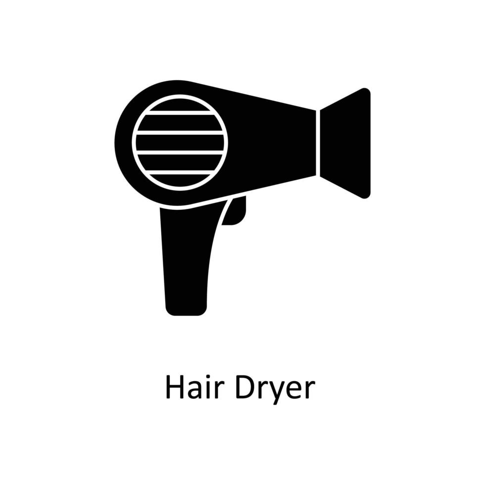 Hair Dryer Vector  Solid Icons. Simple stock illustration stock