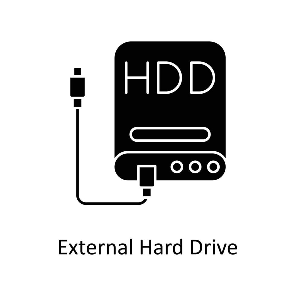 External Hard Drive  Vector  Solid Icons. Simple stock illustration stock