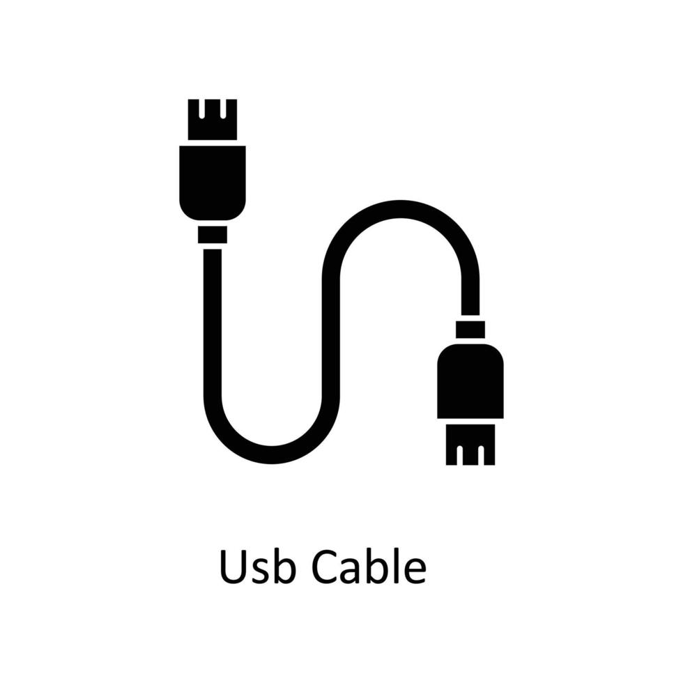 Usb Cable  Vector  Solid Icons. Simple stock illustration stock