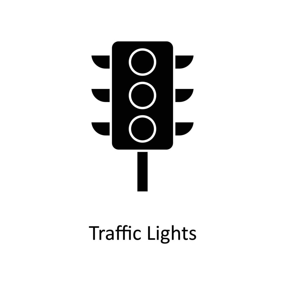 Traffic Lights Vector  Solid Icons. Simple stock illustration stock