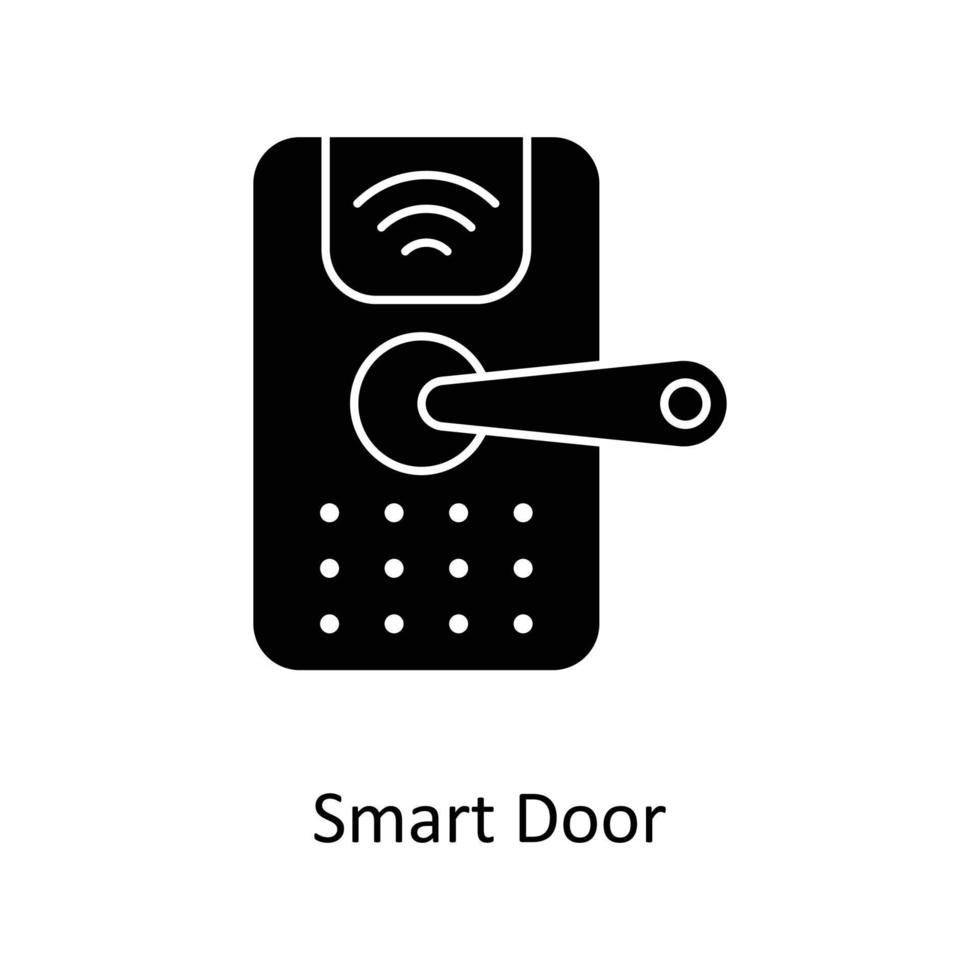 Smart Door Vector  Solid Icons. Simple stock illustration stock