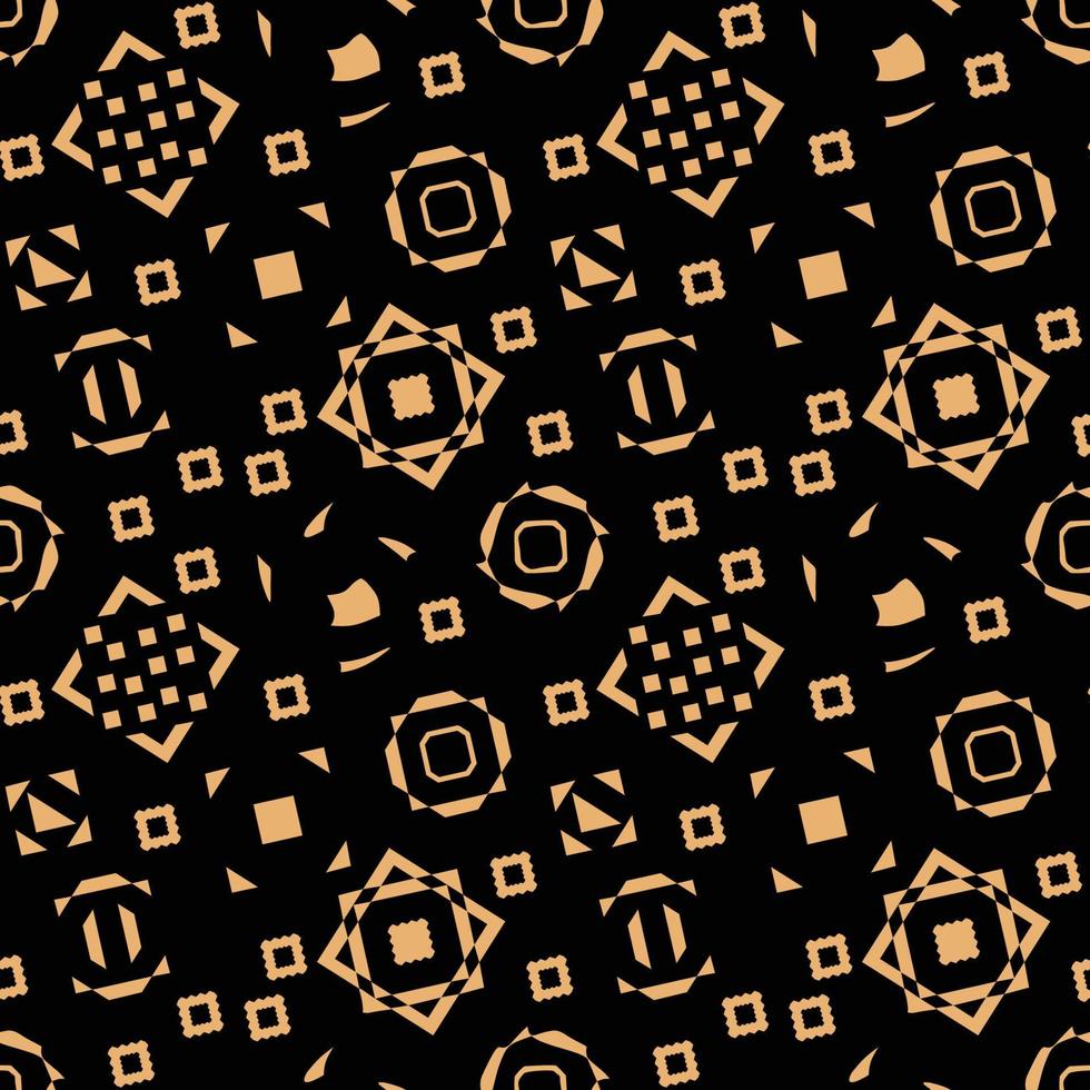 Gold texture on black Seamless pattern Native ornamental background vector