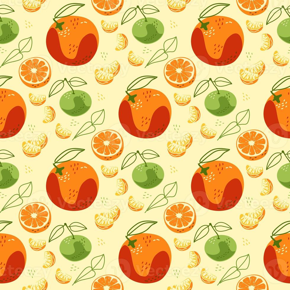 Juicy pattern of oranges and tangerines photo