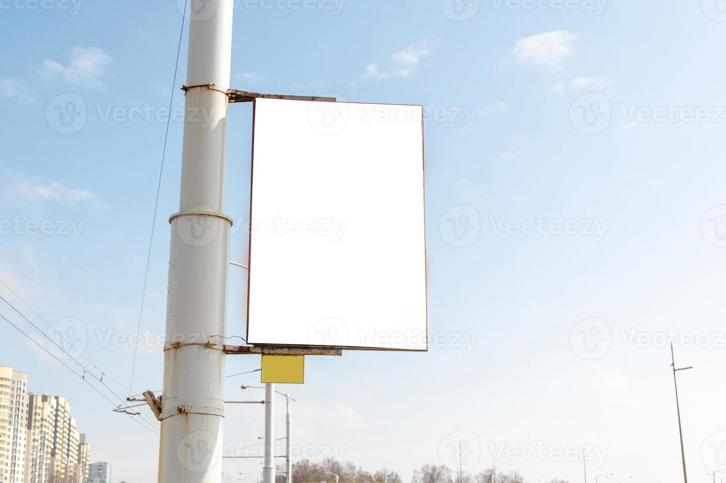 Outdoor billboard mockup, outdoor advertising poster. With clipping path on screen. photo
