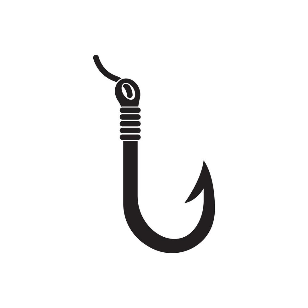 Fishing hook logo vector icon illustration design