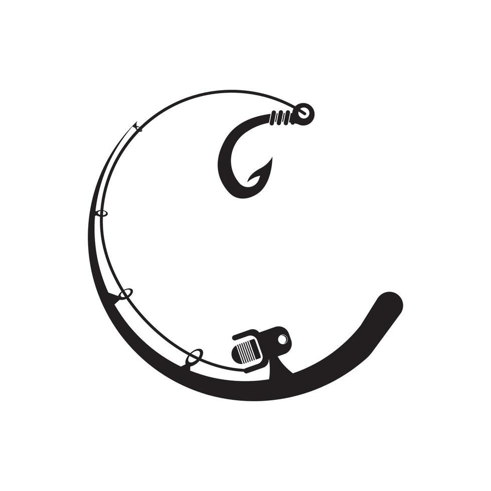 pescar gancho logo vector icono ilustración diseño