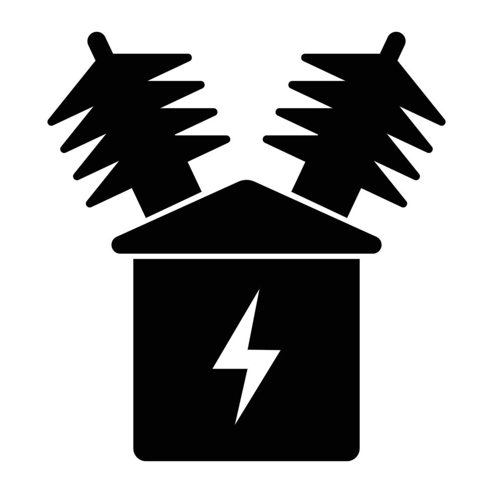 high voltage electrical transformer icon vector