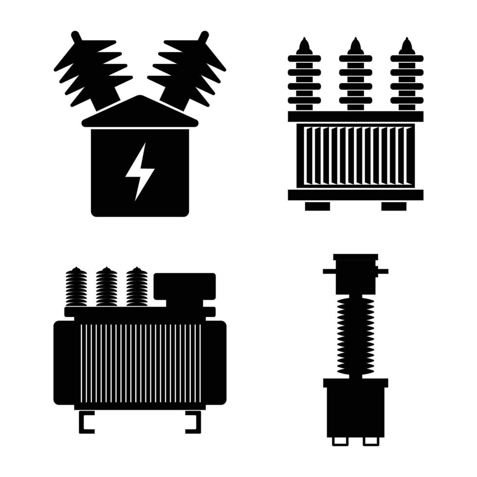 high voltage electrical transformer icon vector