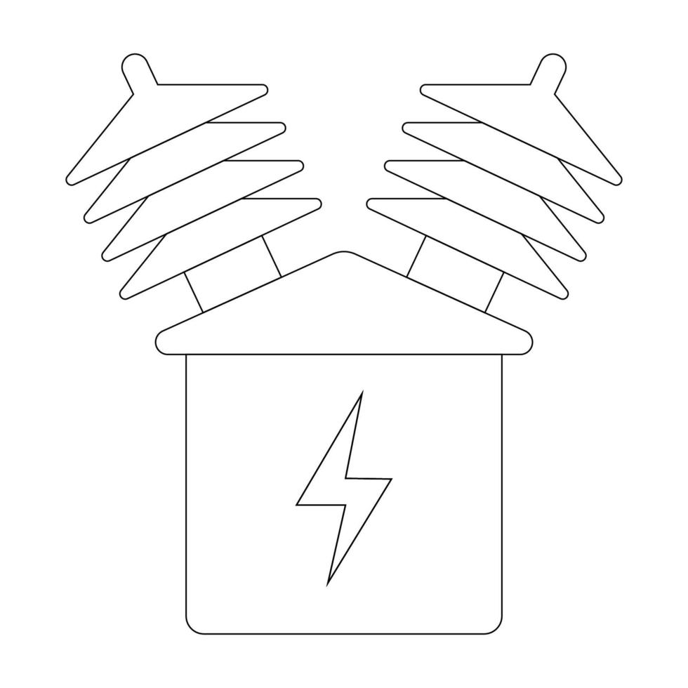 high voltage electrical transformer icon vector