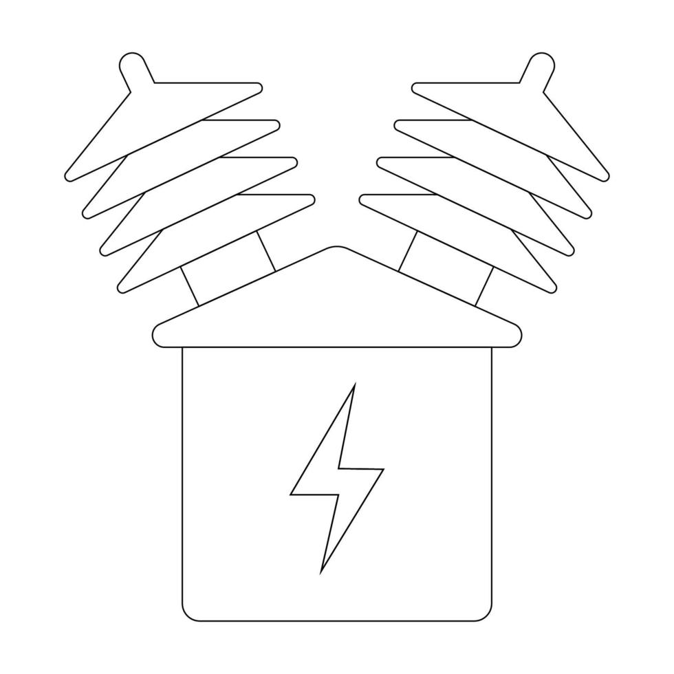 high voltage electrical transformer icon vector