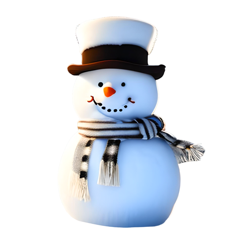 schattig glimlachen sneeuwman met kleurrijk hoed png