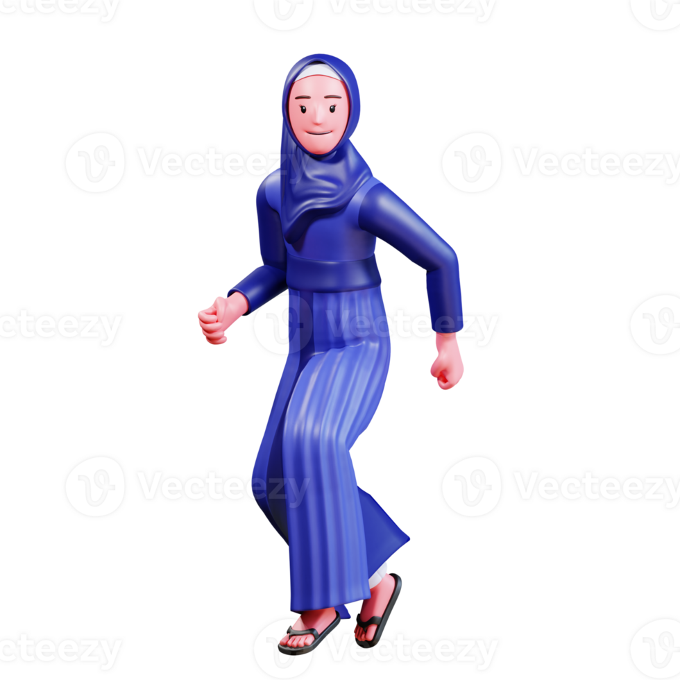 3d personnage musulman femelle avec bleu vêtements png