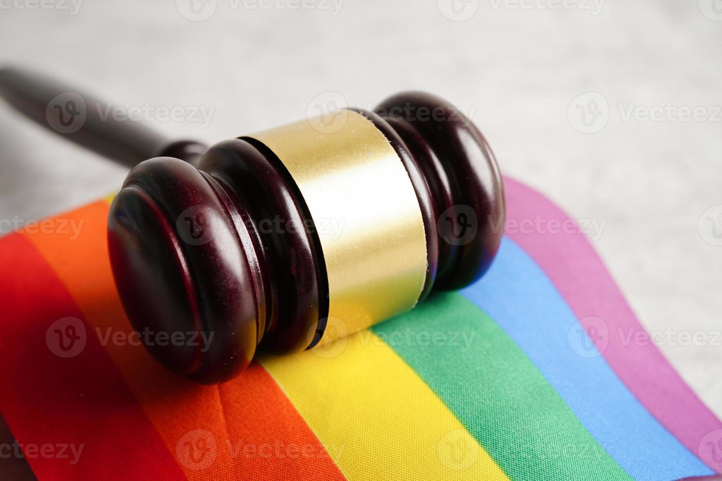 LGBT flag, rainbow color love symbol, pride month in June, vector illustration. photo