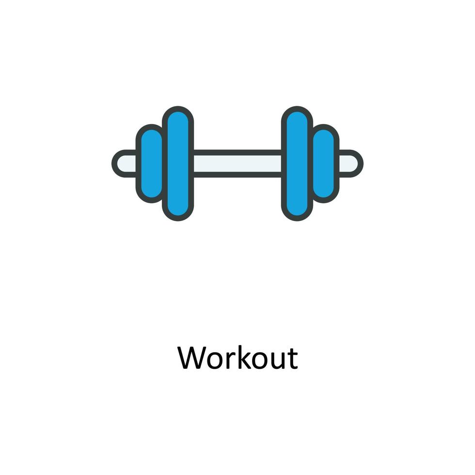 Workout Vector Fill outline Icons. Simple stock illustration stock
