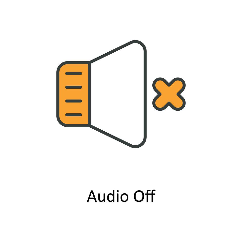 audio apagado vector llenar contorno iconos sencillo valores ilustración valores