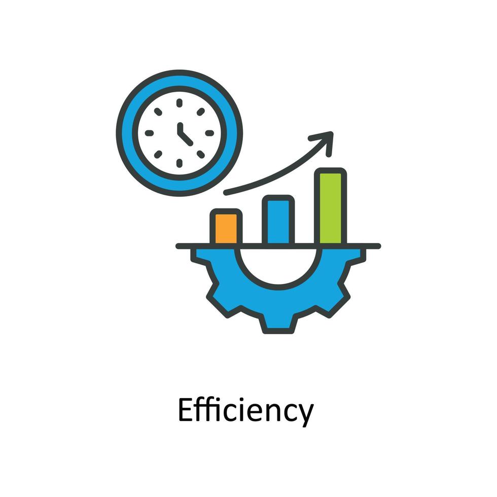 Efficiency  Vector Fill outline Icons. Simple stock illustration stock