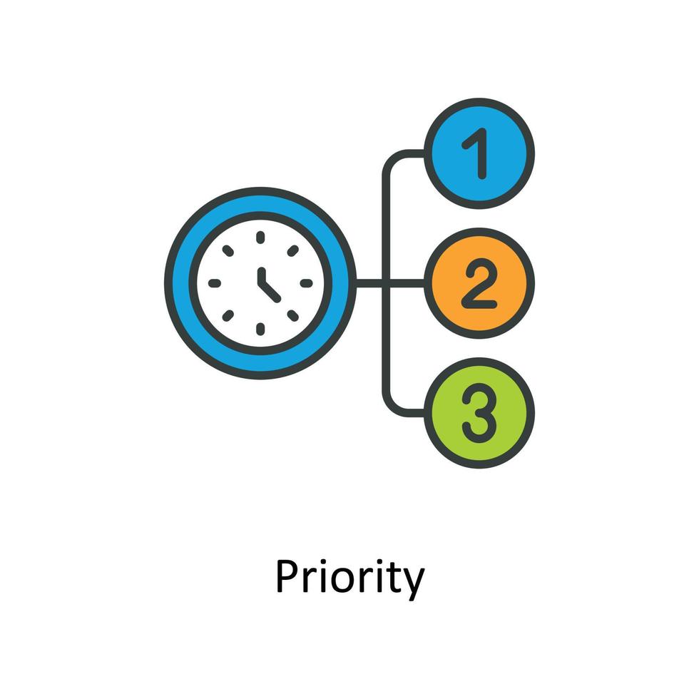 Priority Vector Fill outline Icons. Simple stock illustration stock