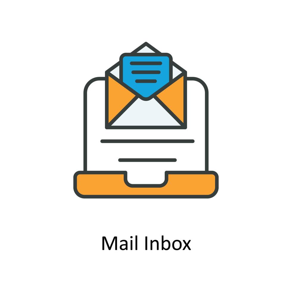 Mail Inbox Vector Fill outline Icons. Simple stock illustration stock