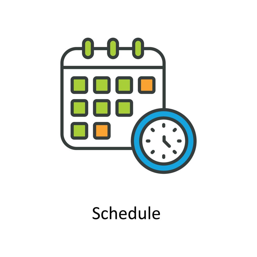 Schedule  Vector Fill outline Icons. Simple stock illustration stock