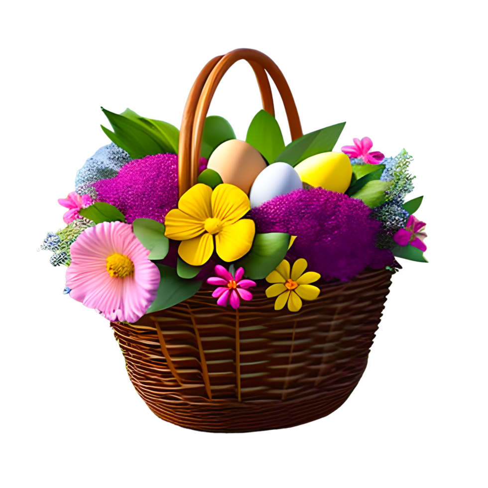 Pasqua uovo cestino con primavera fiore png