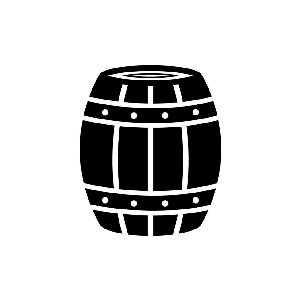 wooden barrel icon design vector