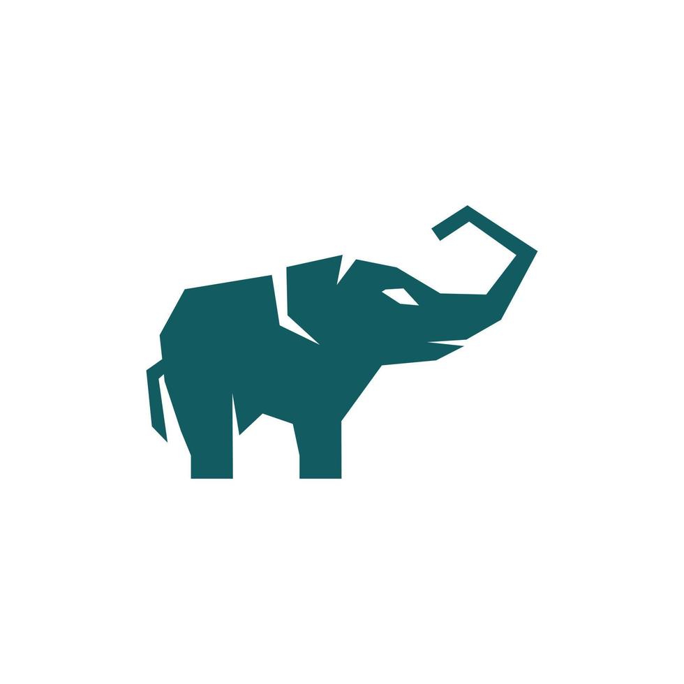 Standing elephant geometric creative logo design vector